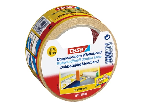 Tesa - Dobbelsidig tape - 50 mm x 10 m - gul