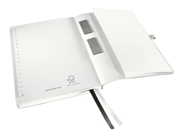 Leitz Style A5 - Notisbok - eskebundet - 80 ark - elfenbenspapir - linjert - satengsvart omslag - plast
