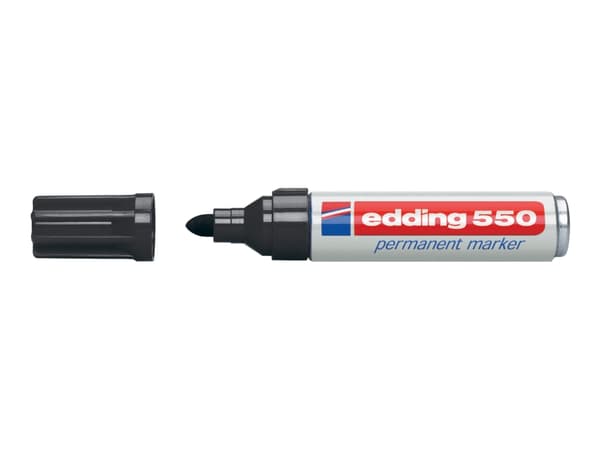 edding 550 - Markering - permanent - för glas, metall, plast - svart - 3-4 mm