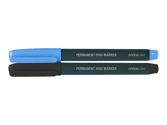 SPEEDLINK NOTA - Marker - permanent - för plast, CD/DVD, film - svart, blå - vattenbaserat bläck - 0,5-1 mm - fin - 2 st