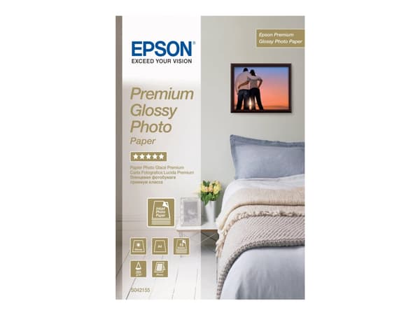 Epson Premium Glossy Photo Paper - Blank - A4 (210 x 297 mm) 15 ark fotopapir - for EcoTank ET-2650, 2750, 2751, 2756, 2850, 2851, 2856, 4750, 4850