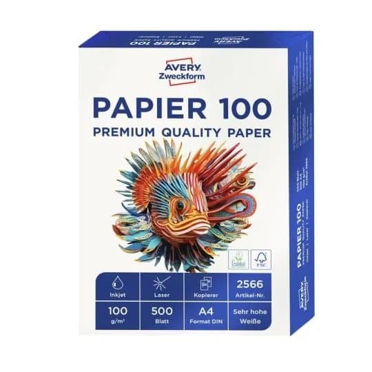 Avery Inkjet, laser & kopipapir - hvid - A4 (210 x 297 mm) - 100 g/m² - (500 ark)