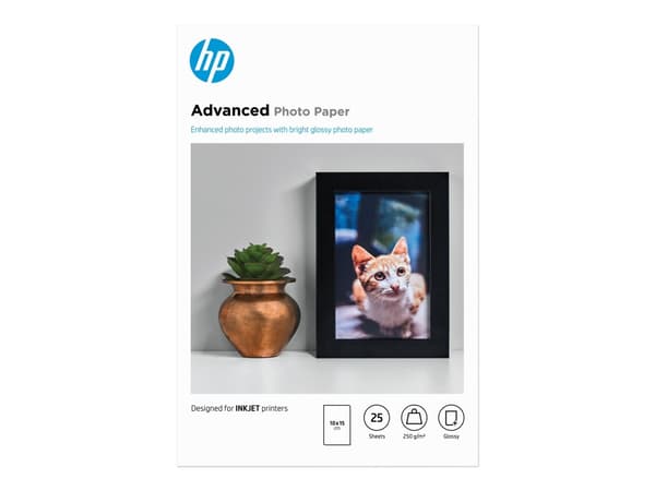 Fotopapir, HP Advanced Glossy Q8691A, 15 x 10 cm, 250 g, pakke a 25 ark