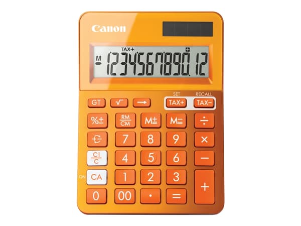 Canon LS-123K - Skrivebordskalkulator - 12 sifre - solpanel, batteri - oransjemetallfarge