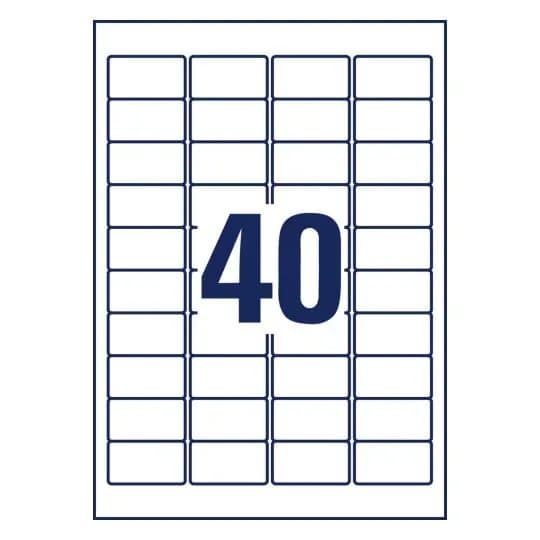 Adressetiketter Avery 45,7x25,4 mm, vit - (100 ark x 40 st.)