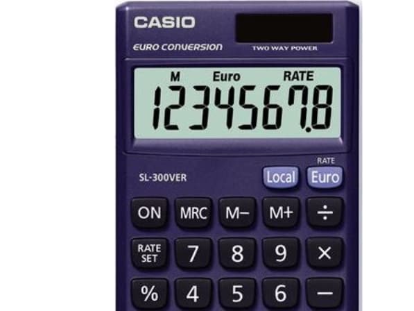 Casio SL-300VERA, Tasku, Näyttölaskin, 8 lukua, Akku/Aurinko, Violetti