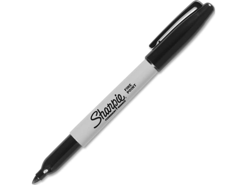 Marker Papermate Sharpie rund sort (stk.)