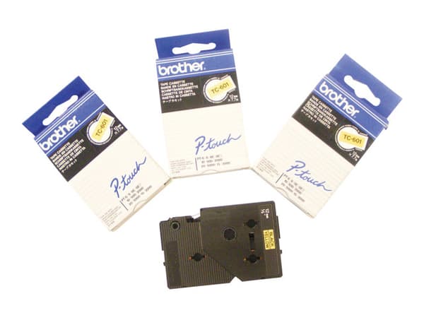 Brother - Svart, gul - Rull (1,2 cm x 8 m) 1 kassett(er) laminert teip - for P-Touch PT-2000, PT-3000, PT-500, PT-5000, PT-8E