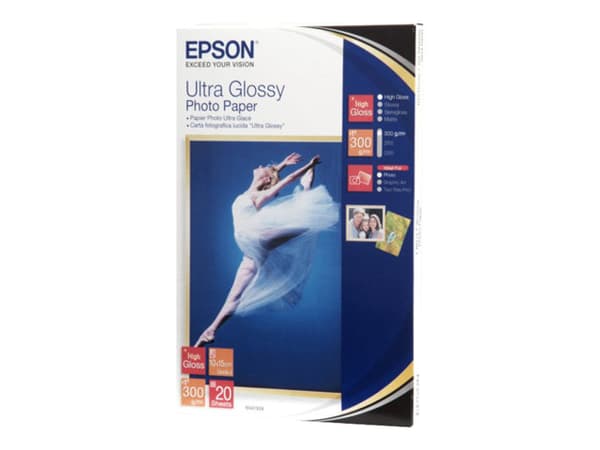 Epson Ultra Glossy Photo Paper - Blank - 100 x 150 mm 20 ark fotopapper - för EcoTank ET-1810, 2810, 2811, 2814, 2815, 2820, 2825, 2826, 2850, 2851,