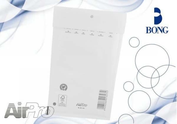 AirPro - Postpose - størrelse W2 - 115 x 215 mm - åpen ende - selvklebende - bobleplast - vannbestandig - hvit - pakke av 200