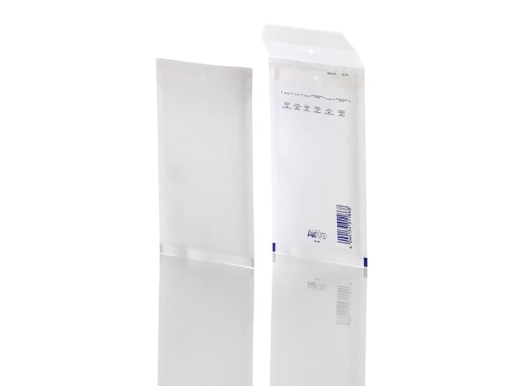 AirPro - Postsäck - size W2 - 115 x 215 mm - öppen ände - självhäftande - bubbelplast - vattenfast - vit - paket med 200