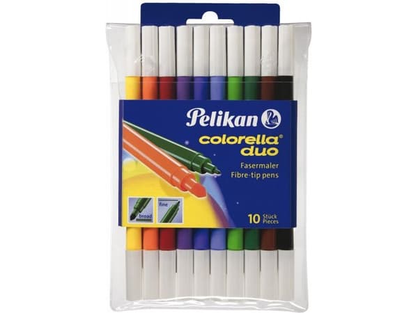 Pelikan 973172, Fin, 10 färger, Multifärg, Rundad spets, Multifärg, Rund