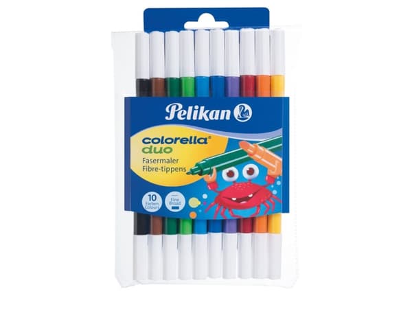 Pelikan 973172, Fin, 10 färger, Multifärg, Rundad spets, Multifärg, Rund
