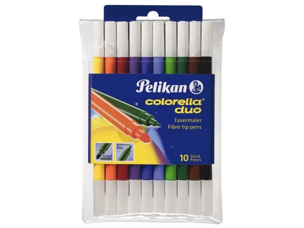 Pelikan 973172, Fin, 10 färger, Multifärg, Rundad spets, Multifärg, Rund