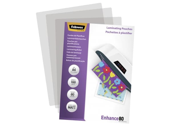 Lamineringsfickor A4 Fellowes matt 80my - (100 st.)