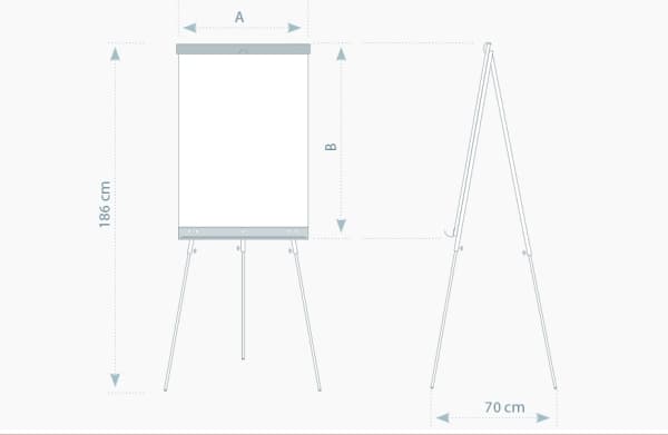 Flipchart 2x3 Flipchart ECO magneettinen kuivapyyhittävä (TF01 harmaa)