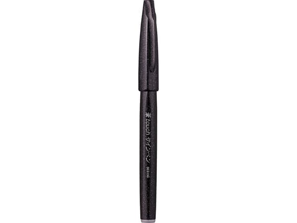 Pentel Brush Sign, Fint, 1 farger, Sort, Pensel tupp, 0,5 mm, 2 mm
