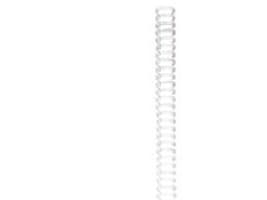 Spiralryg, Pavo, wire, hvid, 6,4 mm, pakke a 100 stk