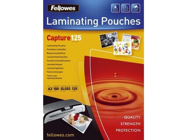 Lamineringsfickor Fellowes A3 klar 125 µm - (100 st.)
