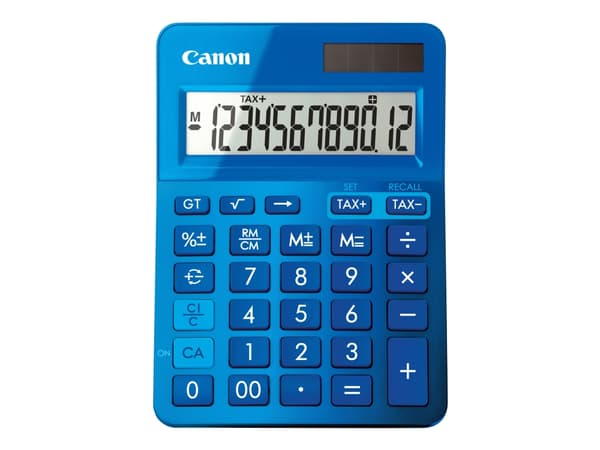 Canon LS-123K - Skrivbordskalkylator - 12 siffror - solcellspanel, batteri - metallic-blå