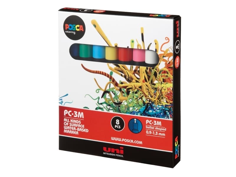 Marker Uni Posca PC-3M ass. farver - (8 stk.)
