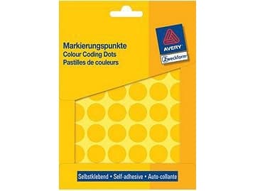Avery Zweckform - Fargekodeprikk - 1,8 cm-diameter - gul (en pakke 1056)