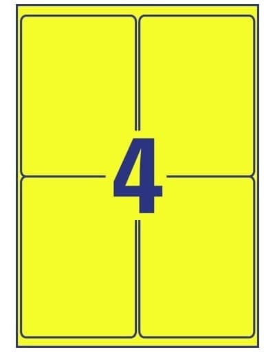 Avery Zweckform - Polyester - gul - 99.1 x 139 mm 80 etikett(er) (20 ark x 4) papir