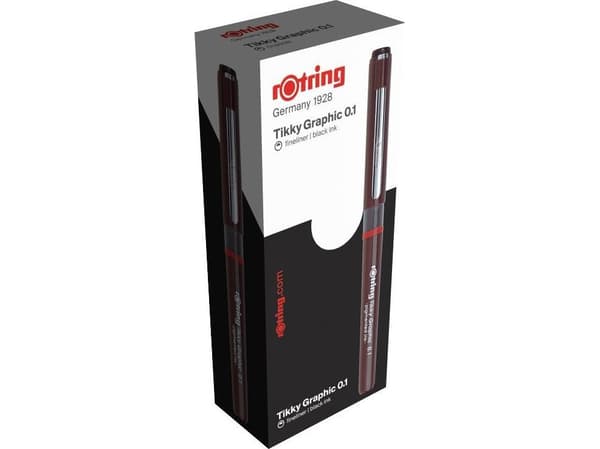 Rotring Tikky Graphic, Musta, Hienojakoinen, Ruskea, Polypropeeni (PP), Pyöreä, Väriainepohjainen muste