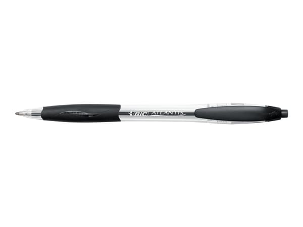 BIC ATLANTIS - Kulepenn - permanent - svart - oljebasert blekk - 1 mm - medium - retraktil (en pakke 12)