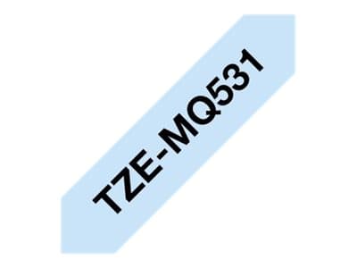 Brother TZe-MQ531 - Svart på pastellblå - Rull (1,2 cm x 8 m) 1 kassett(er) laminert teip - for Brother PT-D210, D600, H110, P750, P950; P-Touch PT-D