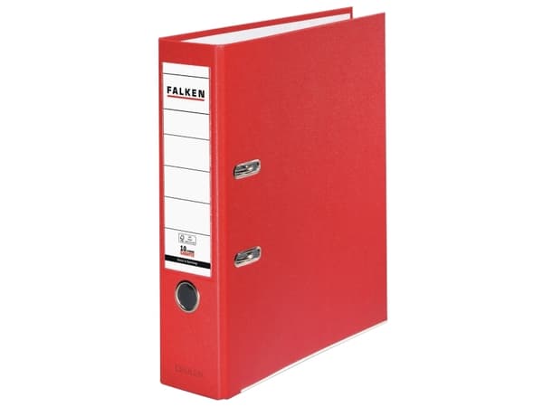 Falken Mappe PP-Color A4 Rygbredde: 80 mm Rød 2 bøjler 9984071
