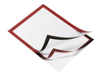 DURABLE DURAFRAME - Dokumentholder - overflatemontert - for A4 - dobbeltsidet - rød (en pakke 2)