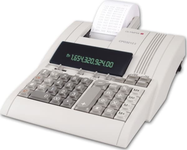 Olympia CPD 3212 S - Utskriftskalkulator - VFD - 12 sifre - AC-adapter