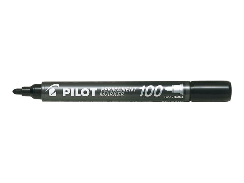 Marker Pilot 100 sort rund spids (stk.)