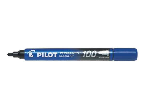 Pilot Permanent Marker 100 - Markør - permanent - blå - oljebasert blekk - 1 mm - fin