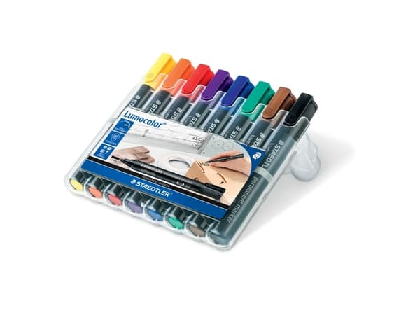 Staedtler 352 WP8, Musta, Sininen, Ruskea, Vihreä, Oranssi, Punainen, Violetti, Keltainen, Monivärinen, 2 mm, 8 kpl