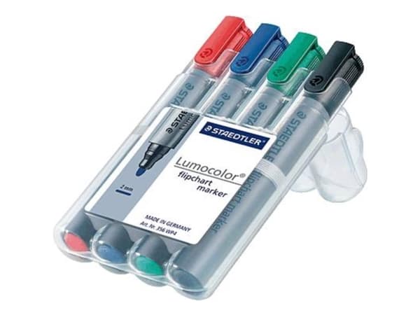 Staedtler 356 WP4, 4 kpl, Musta, Sininen, Vihreä, Punainen, Harmaa, Polypropeeni (PP), 2 mm