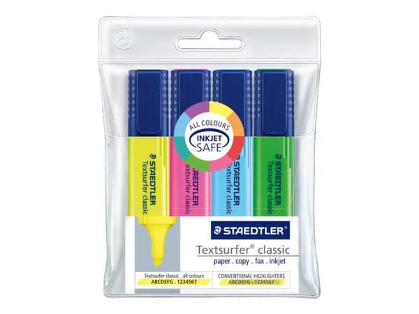 Tekstmarker Staedtler 364 Textsurfer Classic med 4 stk. ass. farver
