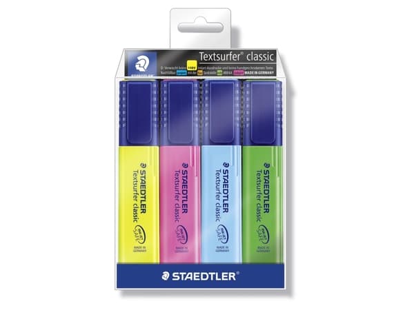 Tekstmarker Staedtler 364 Textsurfer Classic med 4 stk. ass. farver