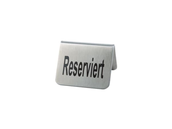 Bordskilt RESERVED Rustfri stål/Sort skrift,2 stk/pk