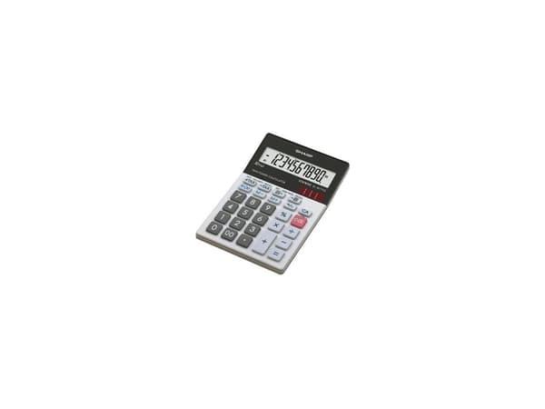 Sharp Elsi Mate EL-M711GGY - Skrivbordskalkylator - 10 siffror - solcellspanel, batteri - svart, vit