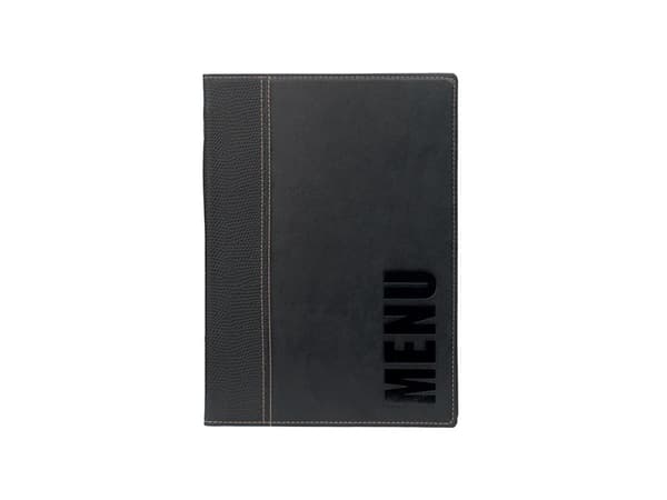Securit MC-TRA5-BL, A4, Läder, PU-plast, Plast, Svart, Matt, Lack, Plast, Rundade hörn