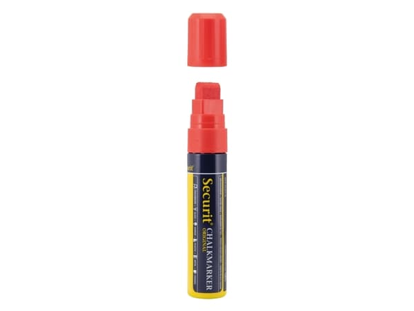 Kridtmarker Securit® original med blokspids i rød