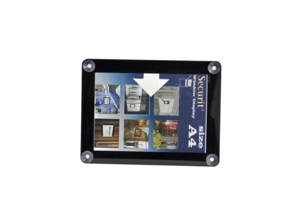 Plakat Ramme Securit A4 UV resistent Sort til vindue,stk