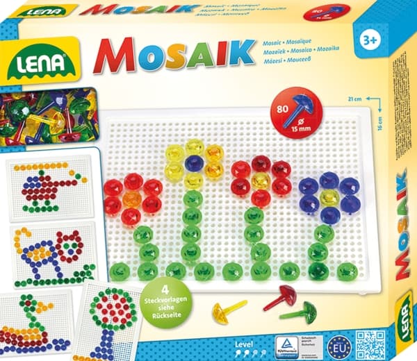 Lena Mosaic Set transparent 15 mm 80 pcs, 3 År, Pojke/flicka, Förskola, Multifärg, 80 styck, Europa