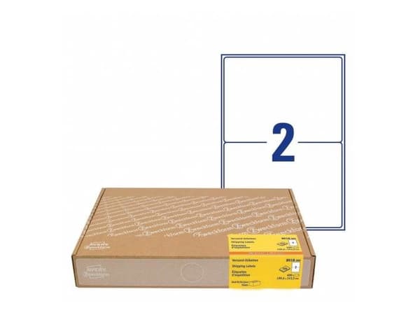 Avery Zweckform - Papper - permanent häftning - vit - 199.6 x 143.5 mm 600 etikett (er) (300 ark x 2) transportetiketter