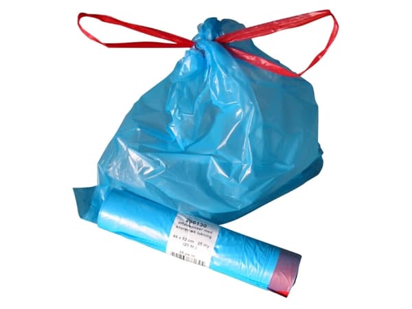 Avfallspåsar blå 440x520mm med dragsko 1 rulle = 25 st