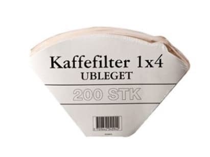 Kaffefilter 1x4 ubleget1 pakke = 200 stk