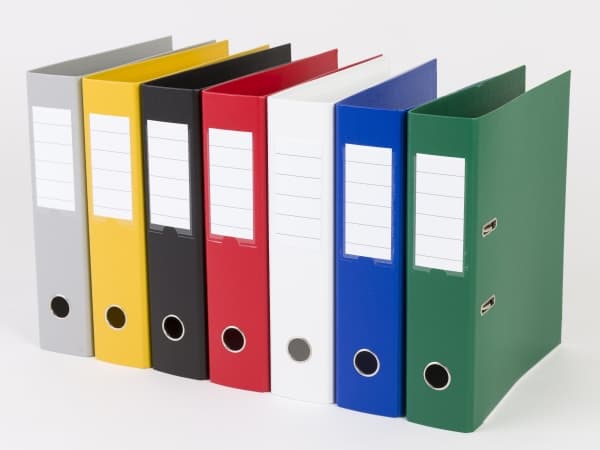 Brevordner Q-Line sort A4 metalskinne 75mm ryg - (10 stk.)