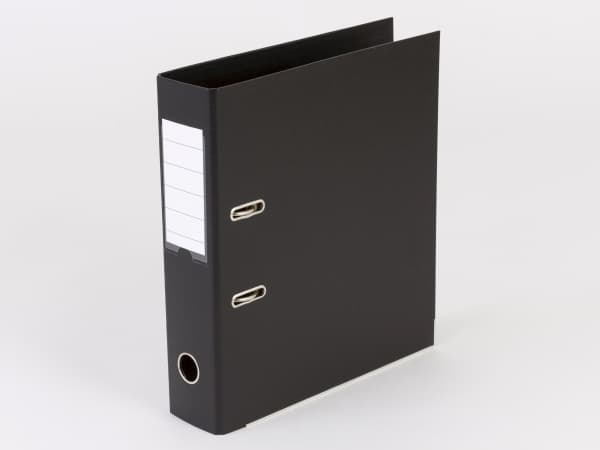 Brevordner Q-Line sort A4 metalskinne 75mm ryg - (10 stk.)